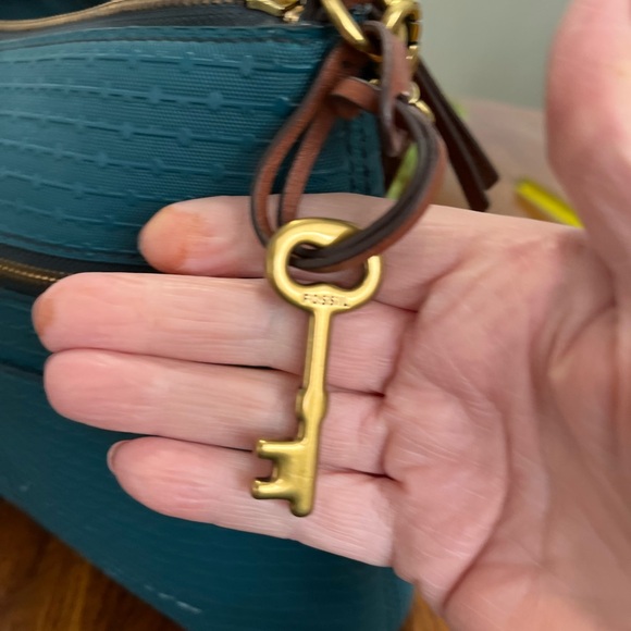 Fossil 1954 Blue Synthetic And Leather Crossbody Purse - Picture 7 of 12